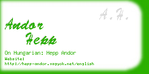 andor hepp business card